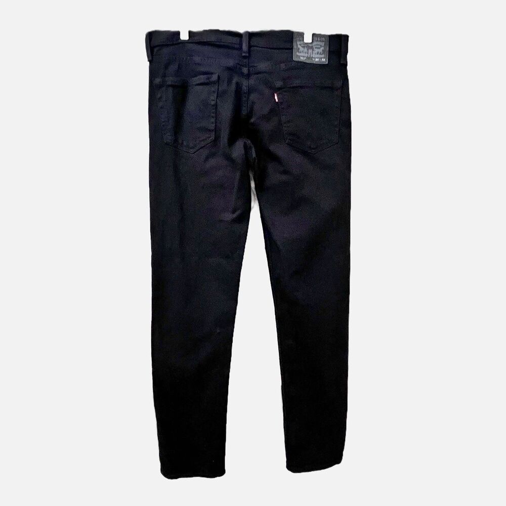 Levi’s 511 Black Denim Black Label Slim Fit Tapered Leg Jeans Size 34 X 32